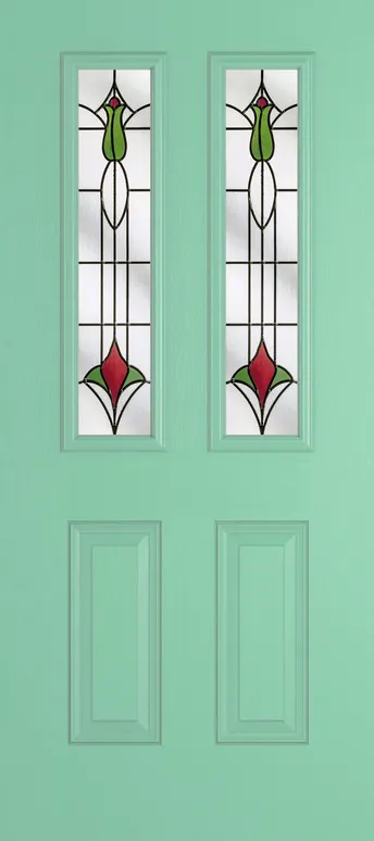 Rome 2 composite door in Pastel Turquoise with Beaumont glass