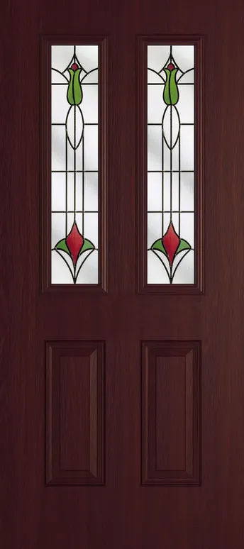 Rome 2 composite door in Rosewood with Beaumont glass