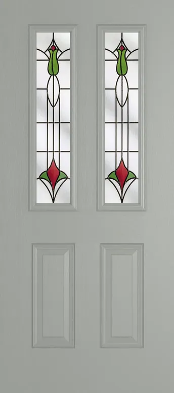 Rome 2 composite door in Silver Grey with Beaumont glass