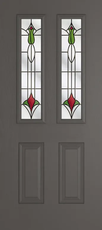 Rome 2 composite door in Slate Grey with Beaumont glass