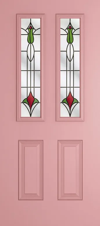 Rome 2 composite door in Sweet Pink with Beaumont glass