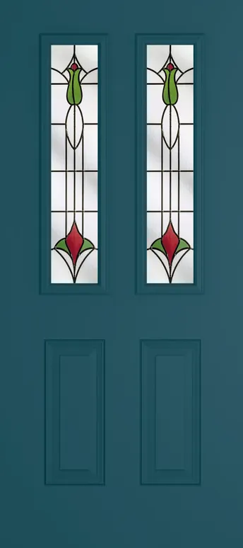 Rome 2 composite door in Tranquil Blue with Beaumont glass