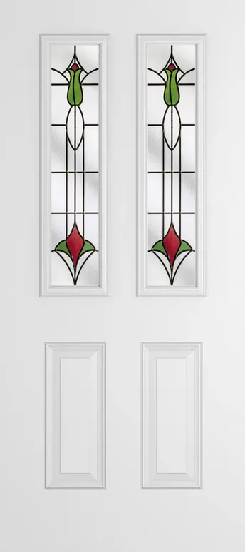 Rome 2 composite door in White with Beaumont glass