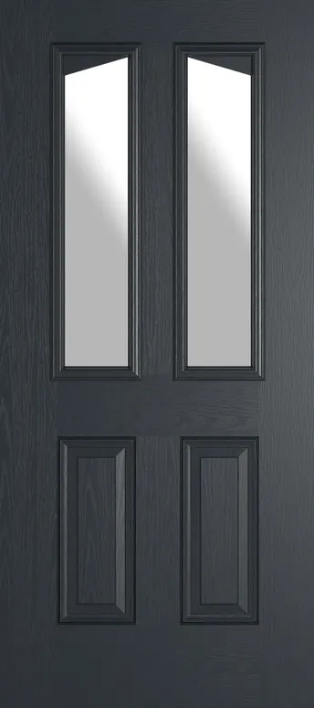 Rome Angle composite door in Anthracite Grey with Satin glass