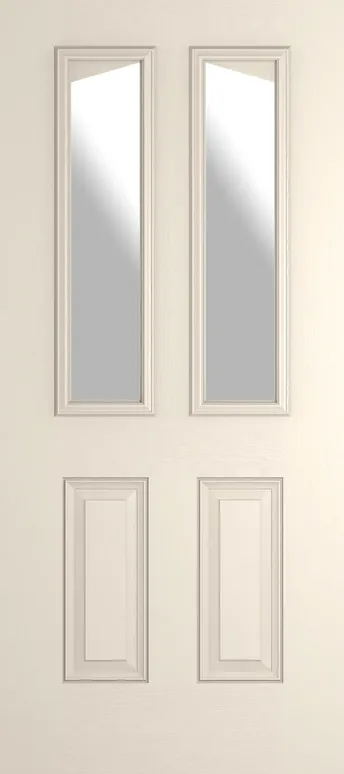 Rome Angle composite door in Cream with Satin glass