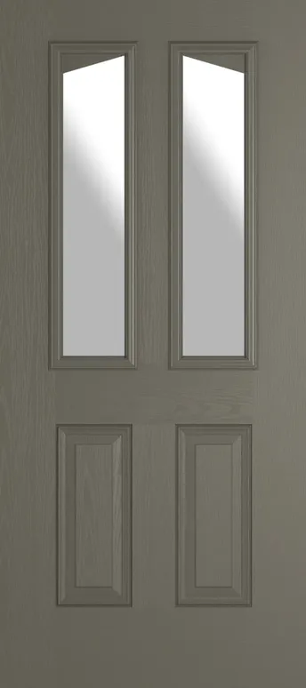 Rome Angle composite door in Dolphin Grey with Satin glass