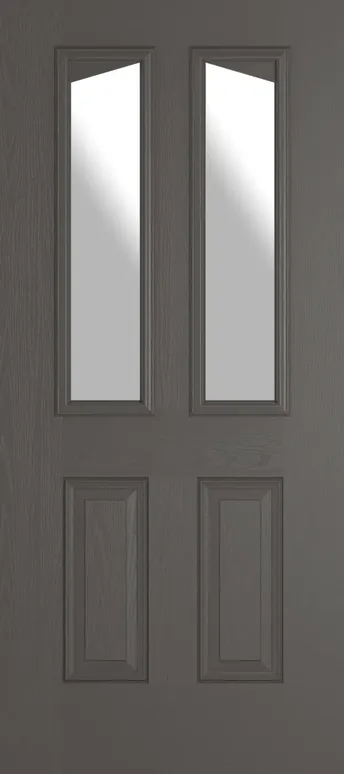 Rome Angle composite door in Slate Grey with Satin glass