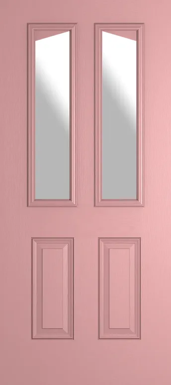 Rome Angle composite door in Sweet Pink with Satin glass