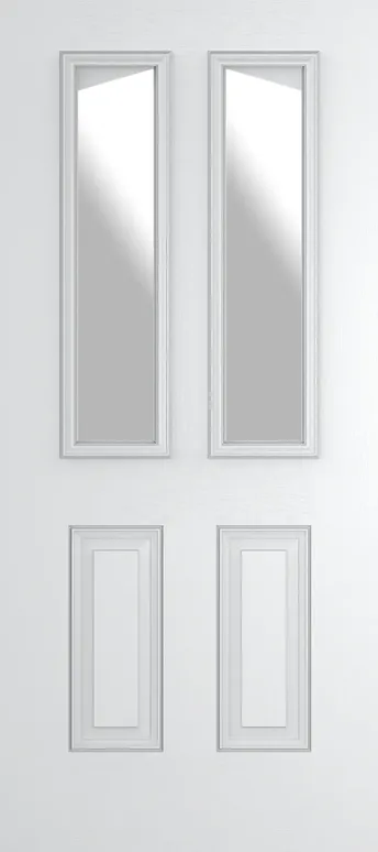 Rome Angle composite door in White with Satin glass