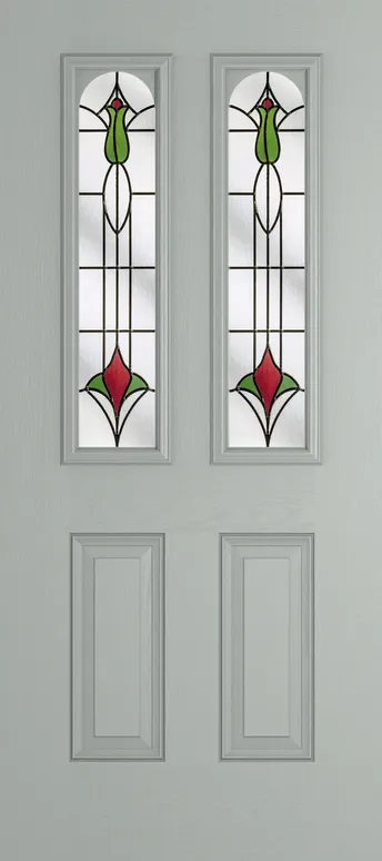Rome Arch composite door in Agate Grey with Beaumont glass