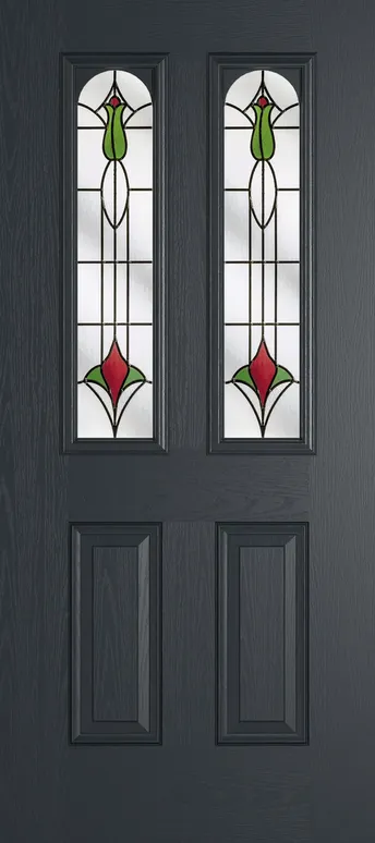 Rome Arch composite door in Anthracite Grey with Beaumont glass