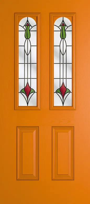 Rome Arch composite door in Clementine with Beaumont glass