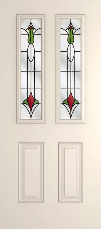 Rome Arch composite door in Cream with Beaumont glass