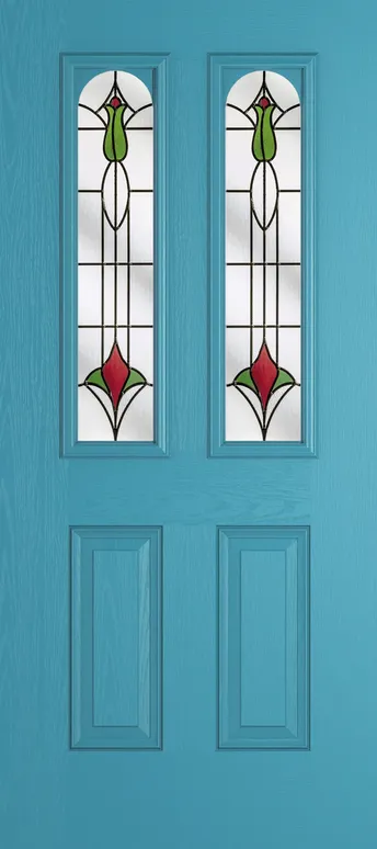 Rome Arch composite door in Light Blue with Beaumont glass