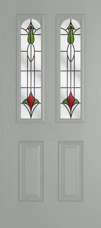 Rome Arch composite door in Silver Grey with Beaumont glass
