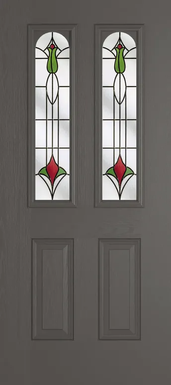 Rome Arch composite door in Slate Grey with Beaumont glass