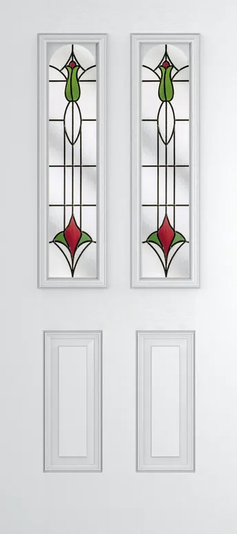 Rome Arch composite door in White with Beaumont glass
