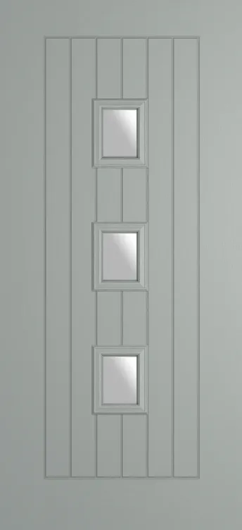 Rotterdam composite door in Agate Grey with Satin glass