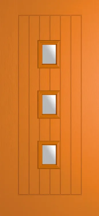 Rotterdam composite door in Clementine with Satin glass