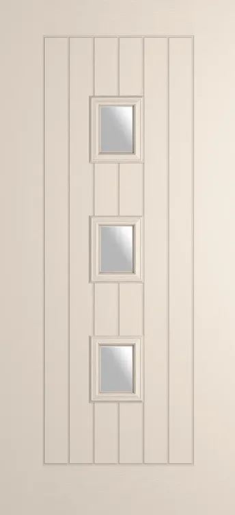 Rotterdam composite door in Cream with Satin glass