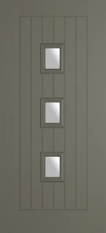 Rotterdam composite door in Dolphin Grey with Satin glass