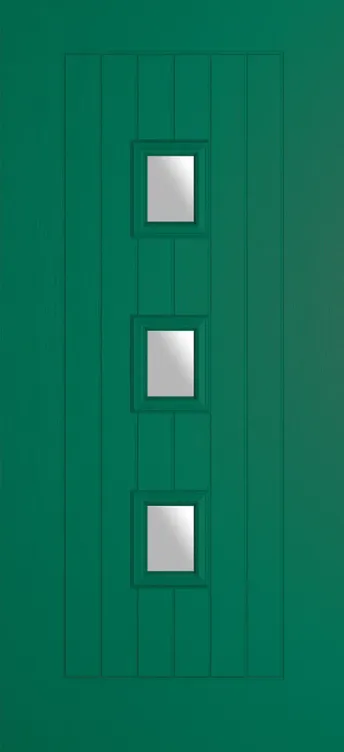 Rotterdam composite door in Opal Green with Satin glass