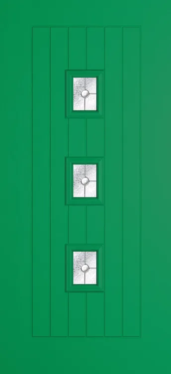 Rotterdam composite door in Signal Green with Finesse glass