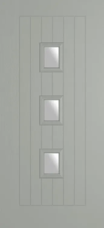 Rotterdam composite door in Silver Grey with Satin glass