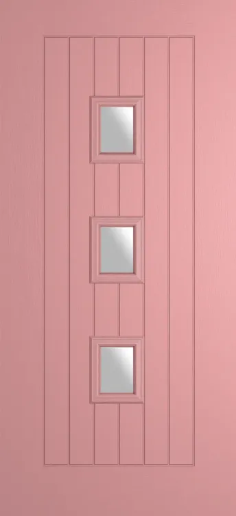 Rotterdam composite door in Sweet Pink with Satin glass
