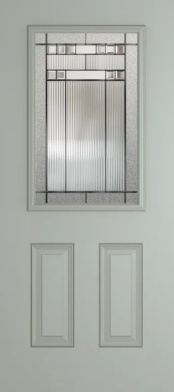 Tuscany composite door in Agate Grey with Manhattan glass