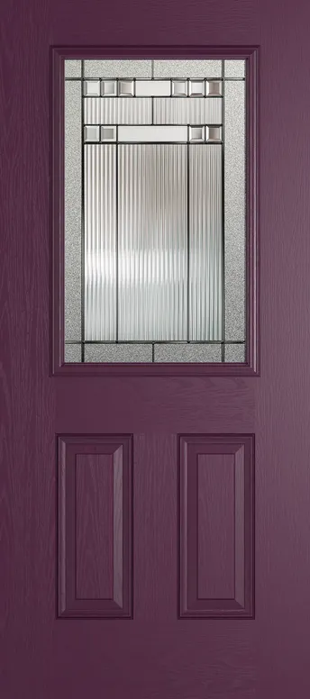 Tuscany composite door in Aubergine with Manhattan glass