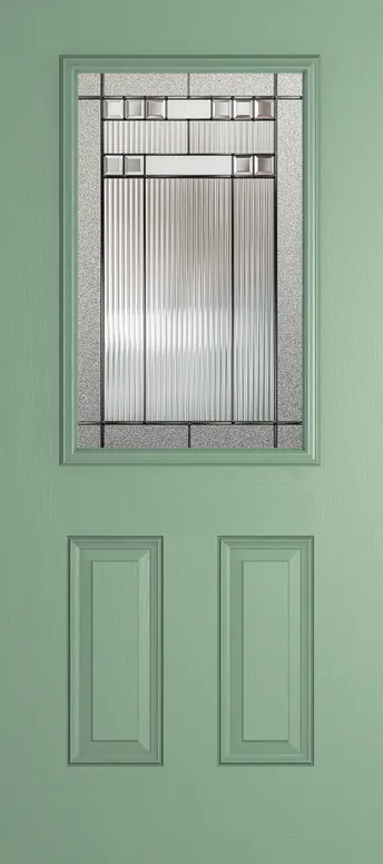 Tuscany composite door in Chartwell Green with Manhattan glass