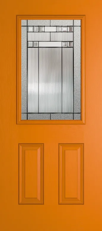 Tuscany composite door in Clementine with Manhattan glass