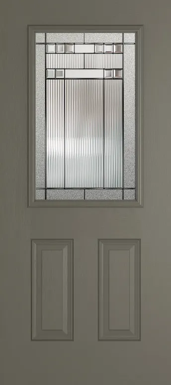 Tuscany composite door in Dolphin Grey with Manhattan glass