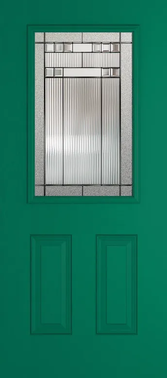 Tuscany composite door in Opal Green with Manhattan glass