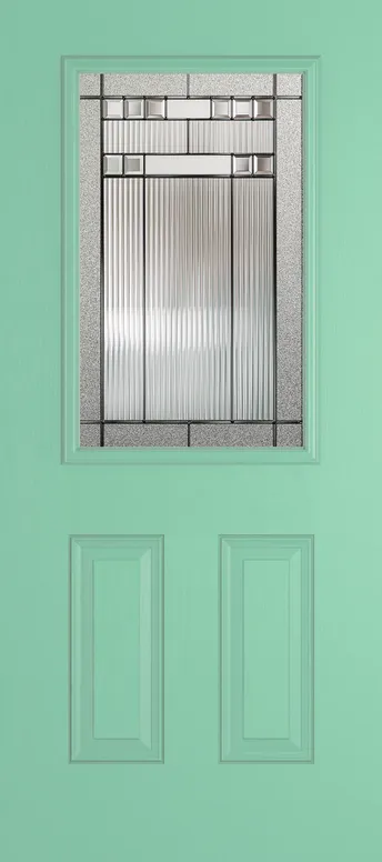 Tuscany composite door in Pastel Turquoise with Manhattan glass