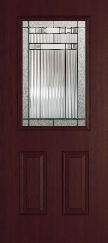 Tuscany composite door in Rosewood with Manhattan glass