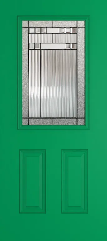 Tuscany composite door in Signal Green with Manhattan glass