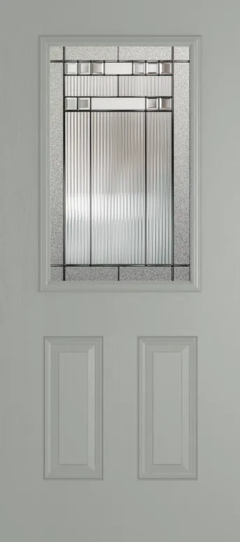 Tuscany composite door in Silver Grey with Manhattan glass