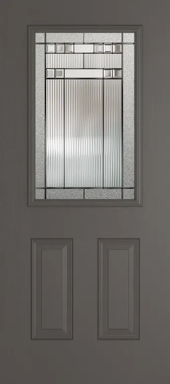 Tuscany composite door in Slate Grey with Manhattan glass