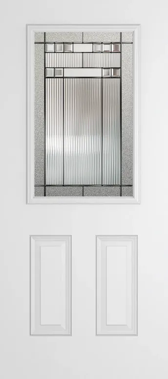 Tuscany composite door in White with Manhattan glass