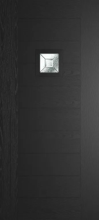 Valencia 1 composite door in Black with Simplicity glass