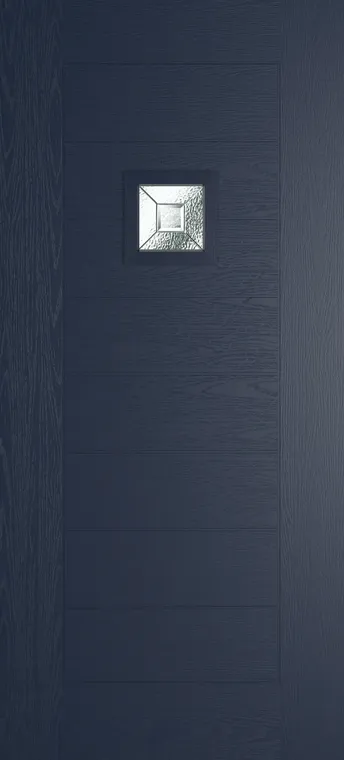 Valencia 1 composite door in Blue with Simplicity glass