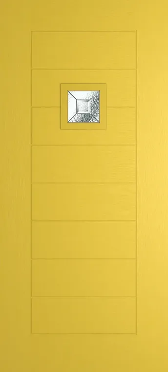 Valencia 1 composite door in Canary Yellow with Simplicity glass