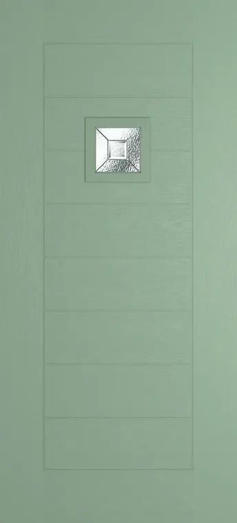 Valencia 1 composite door in Chartwell Green with Simplicity glass