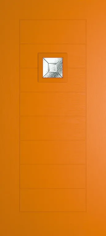 Valencia 1 composite door in Clementine with Simplicity glass