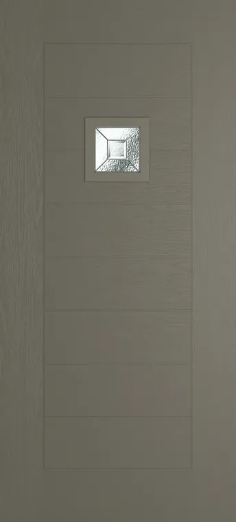 Valencia 1 composite door in Dolphin Grey with Simplicity glass