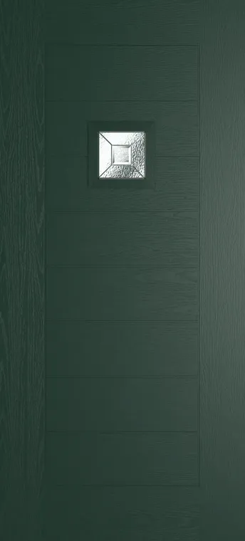 Valencia 1 composite door in Green with Simplicity glass
