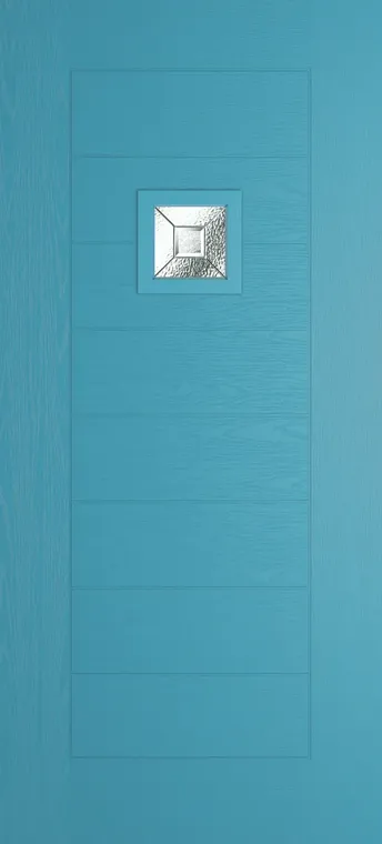 Valencia 1 composite door in Light Blue with Simplicity glass