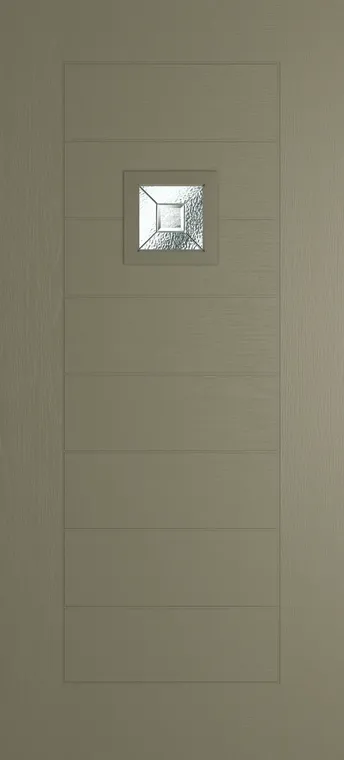 Valencia 1 composite door in Olive Grey with Simplicity glass